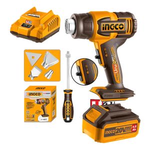 Pistola De Calor 20v + Bateria 4ah Y Cargador Ingco Hgli206
