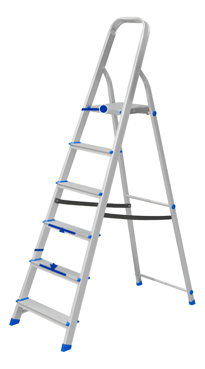 Escalera Familiar Aluminio 6 Escalones 120 Kg Wadfow Wld3h06