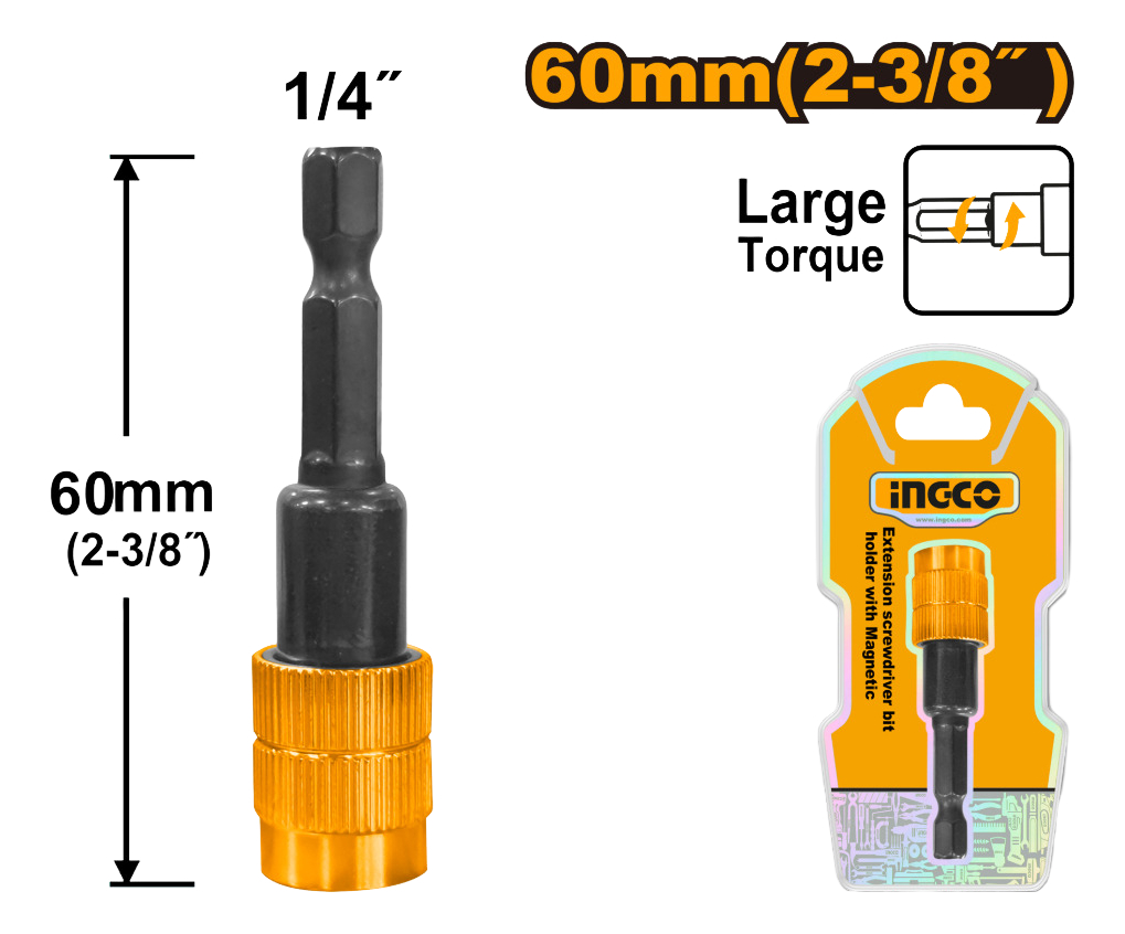 Extensión Magnética Para Atornillador 1/4 Ingco Abh40606 - Imagen 3