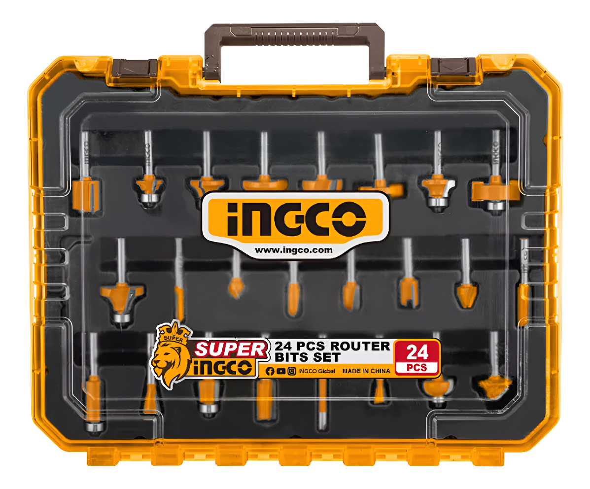 Set X 24 Fresas 6mm P Router Fresadora Ingco Akrt24062