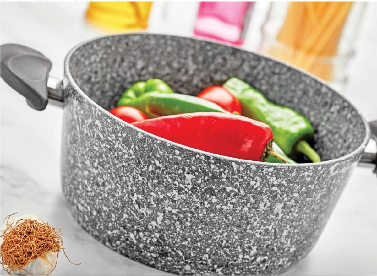 Set Cocina Granito 4 Piezas Papilla Olla Sarten Plancha - Imagen 2