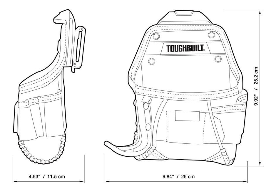 Cartuchera Clavera Con Porta Martillo Y Clip Tb-ct-24 Toughb - Imagen 5