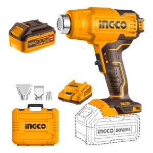 Pistola De Calor A Bateria 20v + Bateria 4 Ah+ Cargador Color Naranja Claro