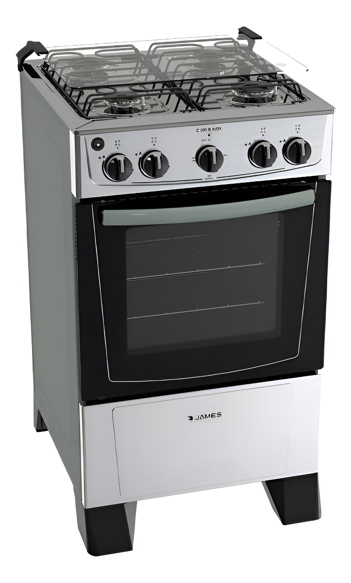 Cocina Horno 4 Hornallas James C 205 B Inox Combinada