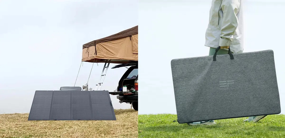 Panel Solar Portátil Plegable Ecoflow, 400 W, Ip, Panel Solar, Color Negro, Voltaje De Circuito Abierto, 41 V, Voltaje Máximo Del Sistema: 48 V 48v 41v - Imagen 2