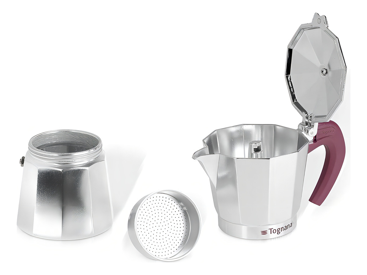 Cafetera Italiana Tognana 9 Tazas 3 Años De Color Aluminio - Imagen 2