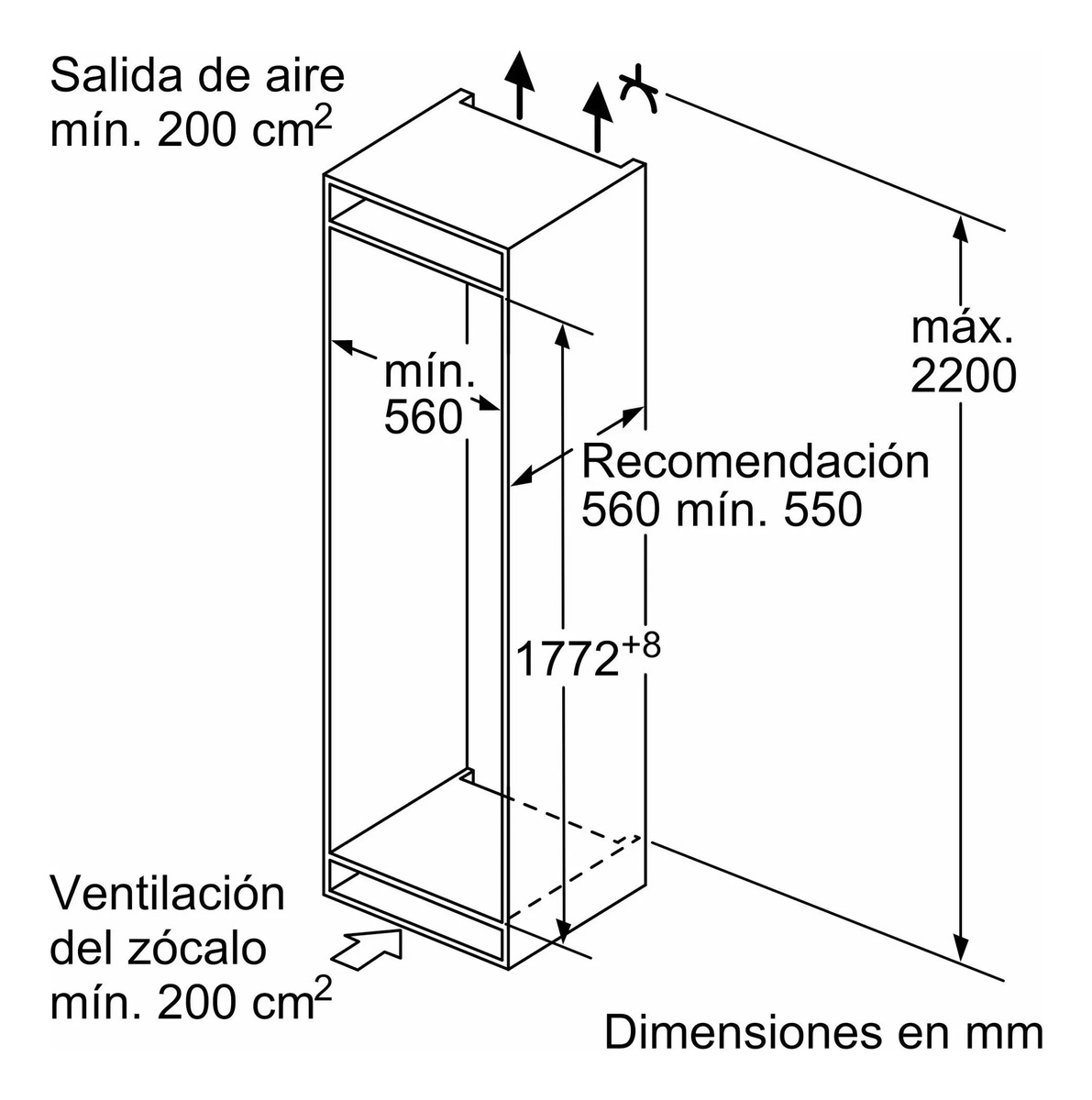 Refrigerador Panelable Bosch Con Freezer Kiv86vse0 267 Lts - Imagen 6