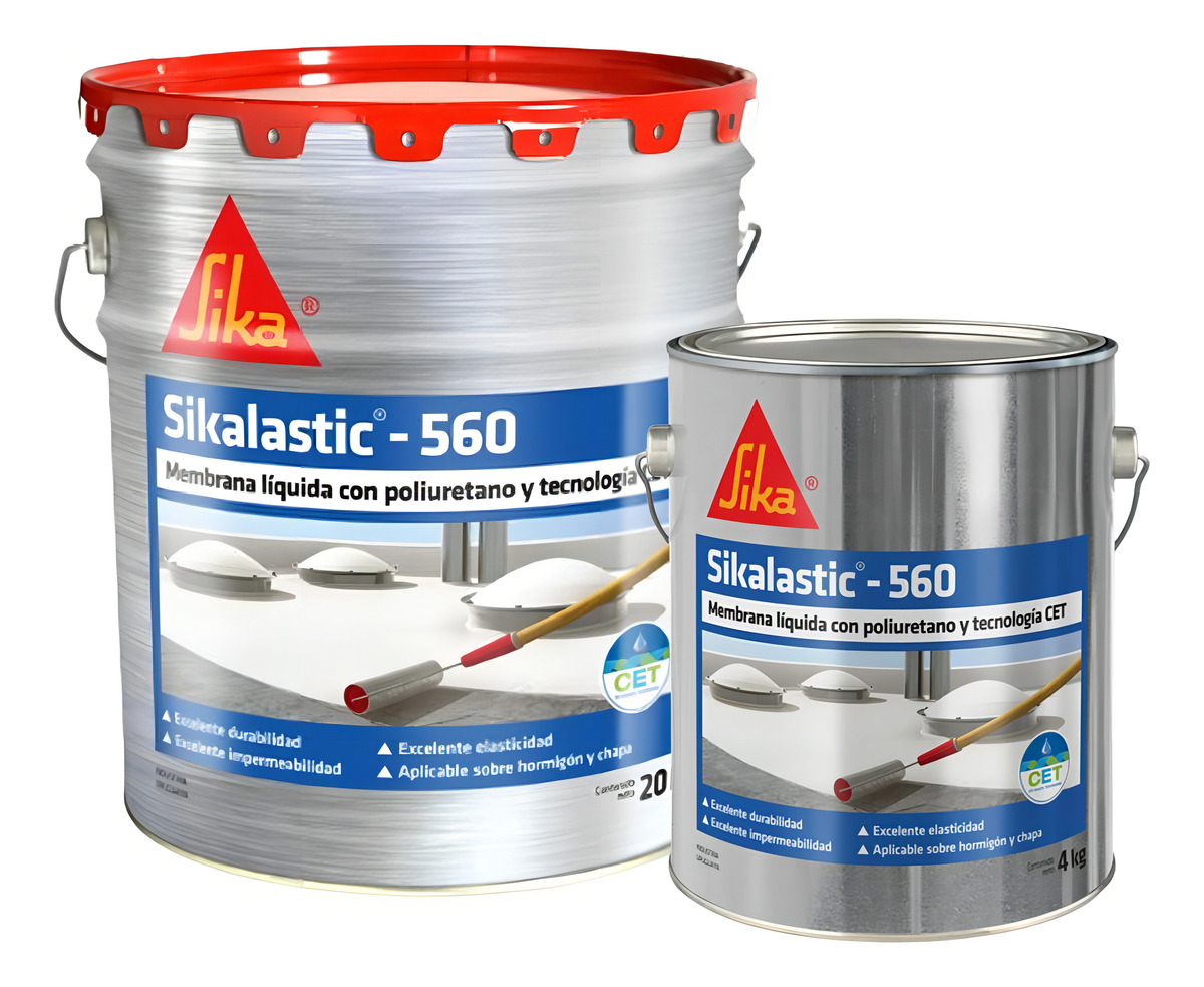 Membrana Liquida Sikalastic 560 Impermeabilizante 20 + 4 Kg Negro Mate