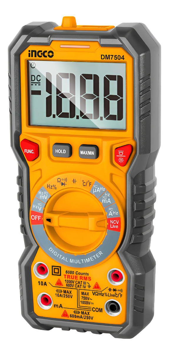 Tester Multimetro Digital Catiii 1000v 600v Ingco Dm7504