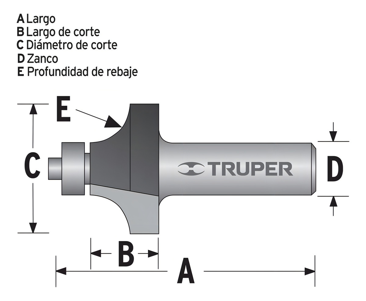 Broca Router Redondeado Moldura 1' Balero 11472 - Imagen 3