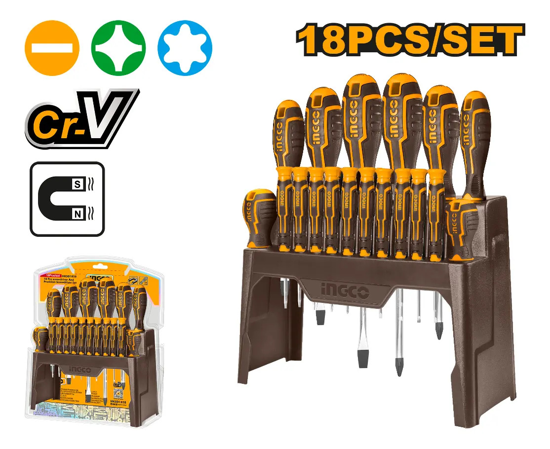 Juego Destornilladores 18 Piezas Ingco Hksd1828 - Imagen 2