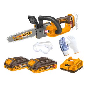 Motosierra 8 PuLG 20v + 2 Baterías + Cargador Ingco Cgsli208