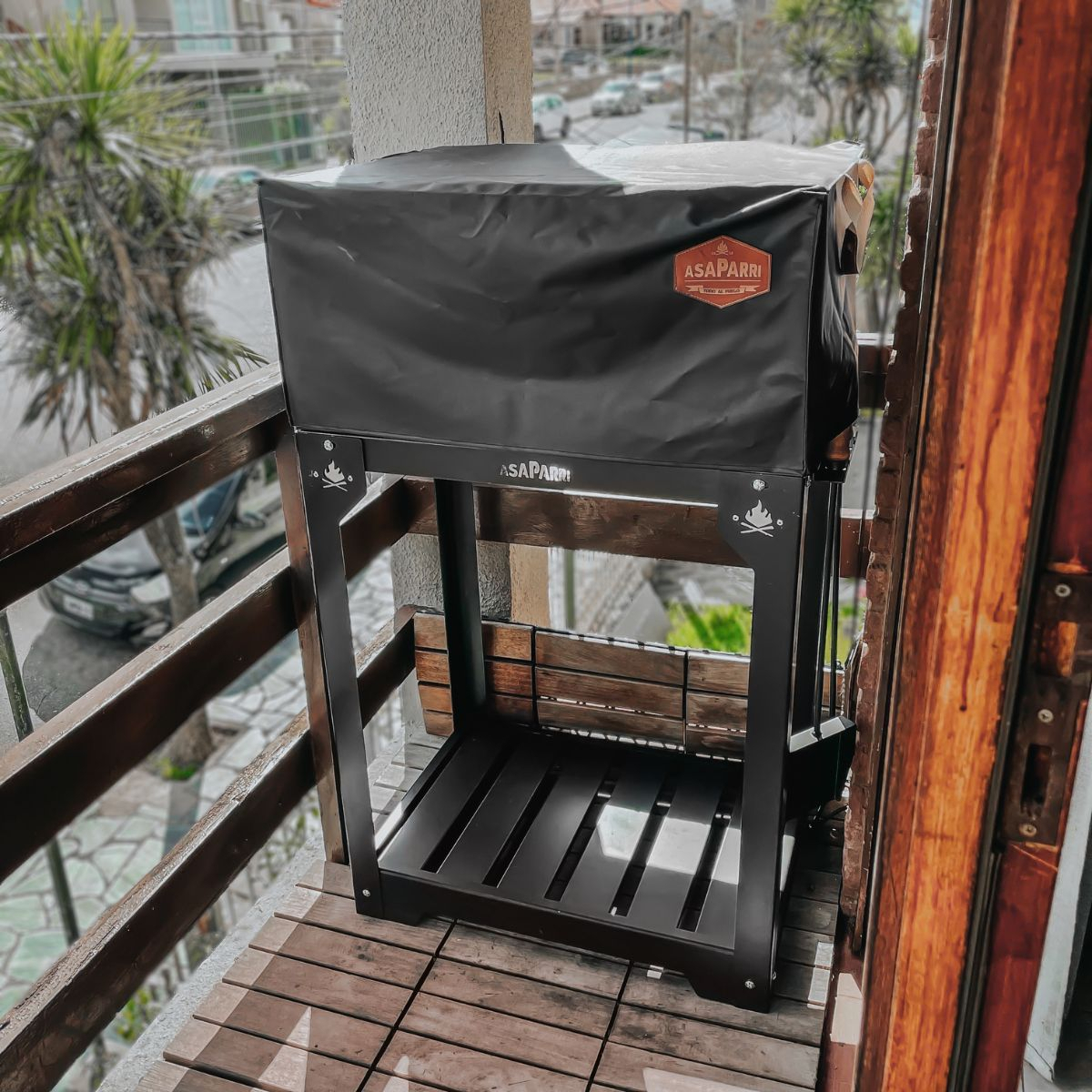 Balconera Parrillero Parrilla Con Ruedas Y Funda Asaparri - Imagen 4
