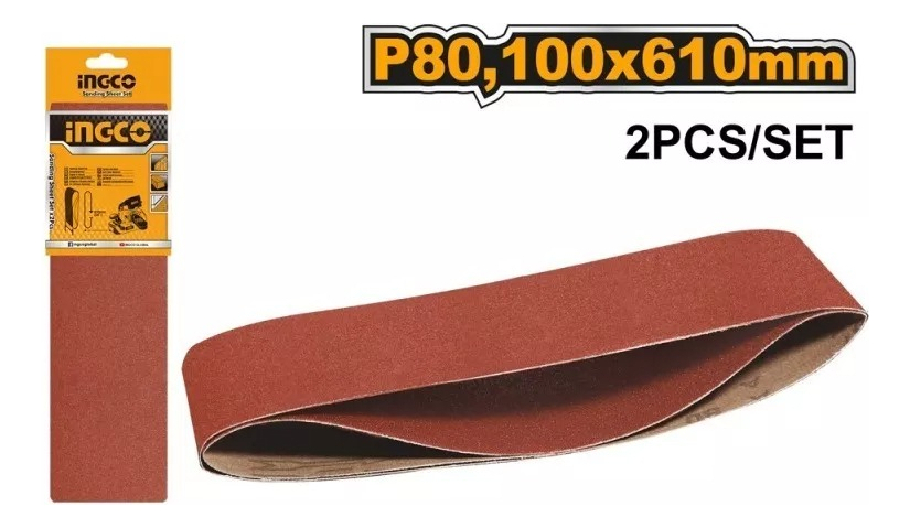 Lijas Banda X2 Unidades 610x100mm Grano 80 Ingco Bsp020801 - Imagen 2