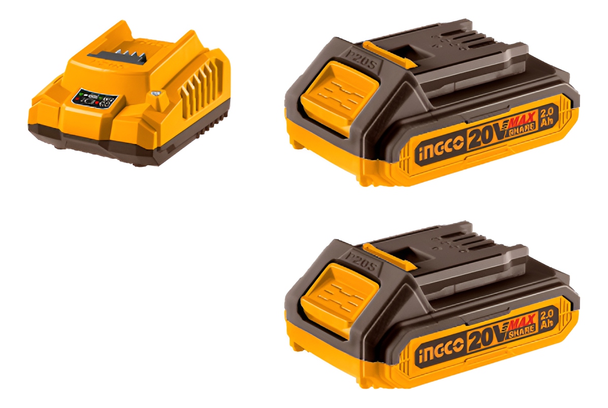Set X2 Bateria 20v 2amp + 1 Cargador Ingco Fbcpk1222