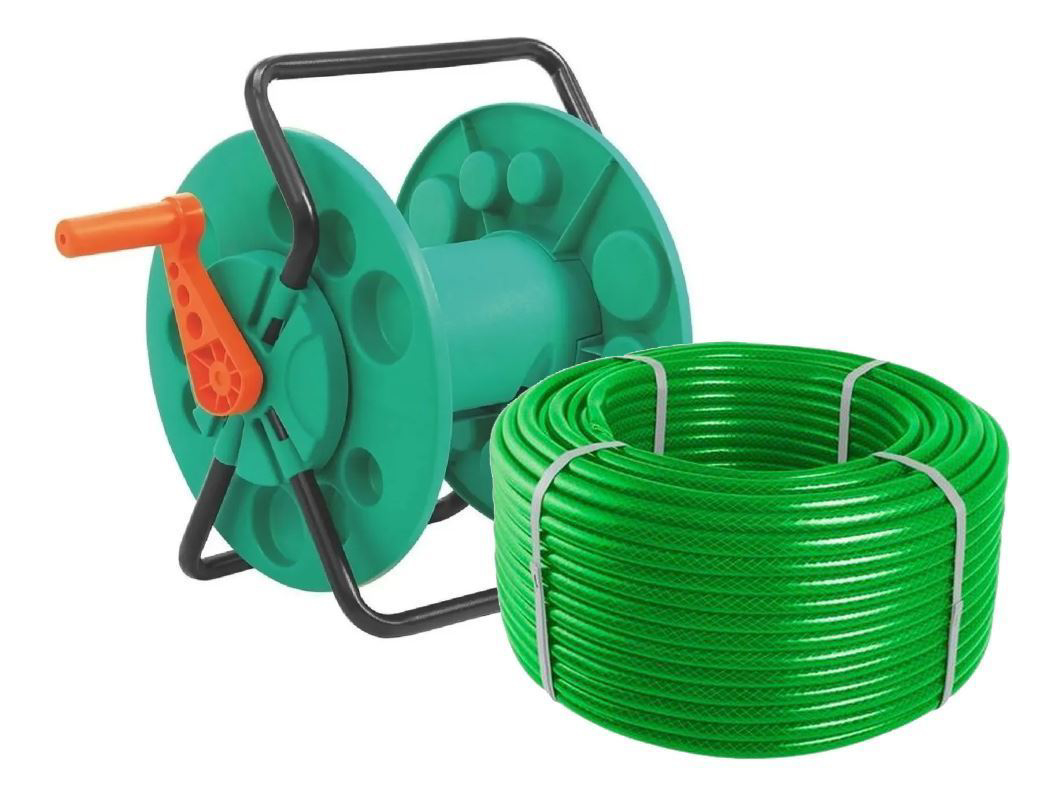 Enrollador Soporte Tramontina Mas Manguera 3 Capas 50 Metros