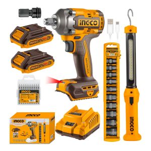 Kit Llave Impacto 20v + Linterna Rec + Dad Cosli23011 Ingco