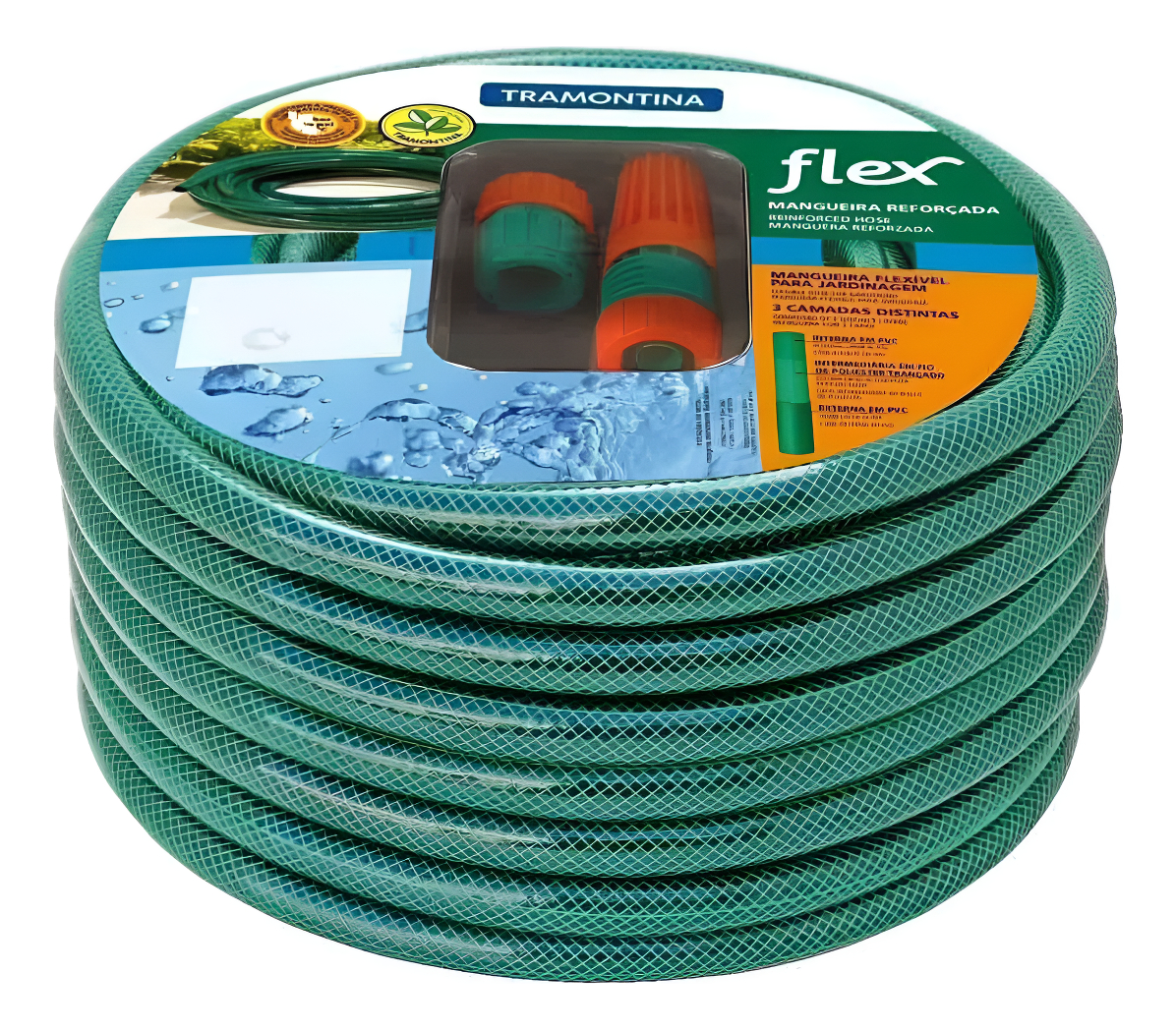 Manguera Jardín 20 Metros Reforzada Con Acoples Tramontina K