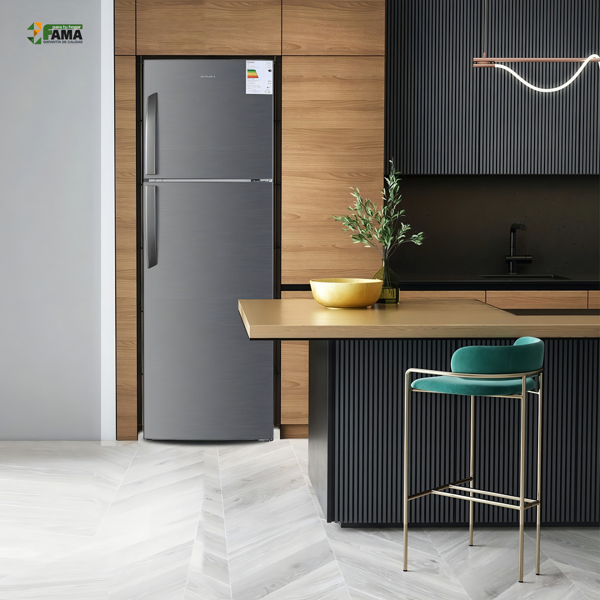 Heladera Futura Con Freezer Frio Seco 270lts Inox Dimm - Imagen 3