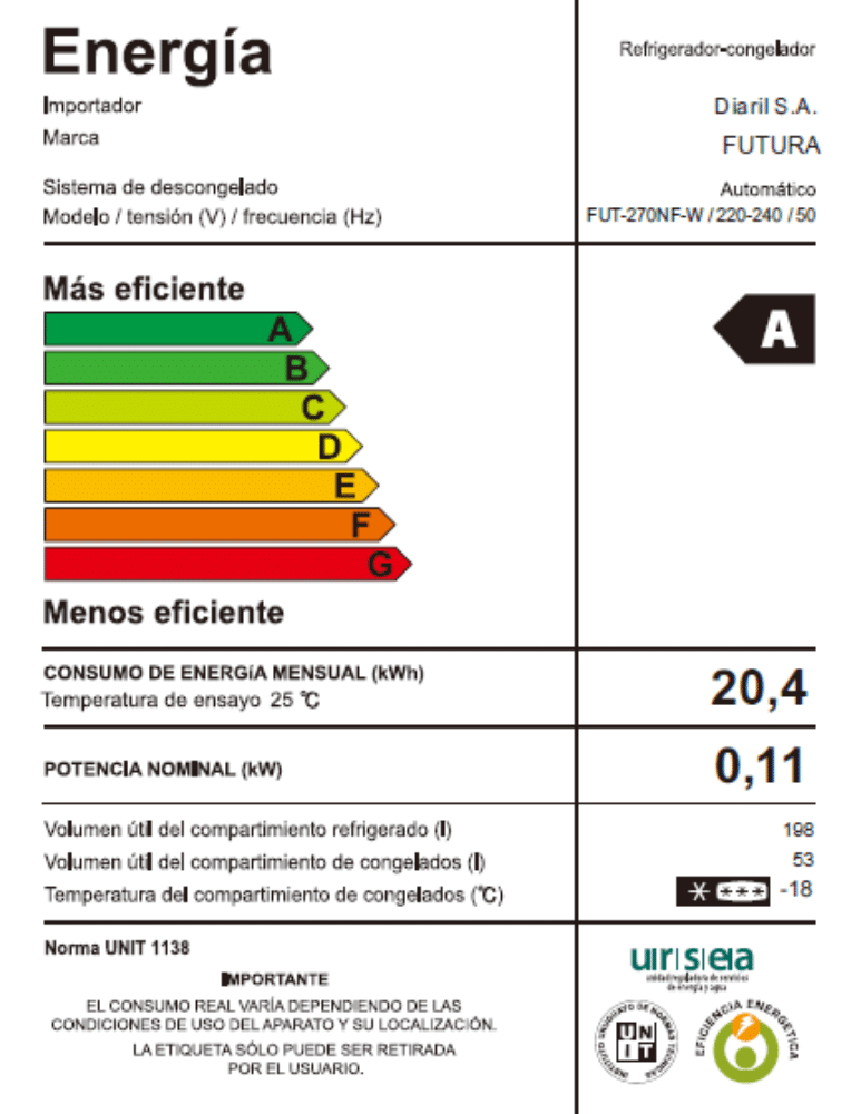 Refrigerador Futura Fut-270nf-w Frio Seco 270 Lts - Imagen 3