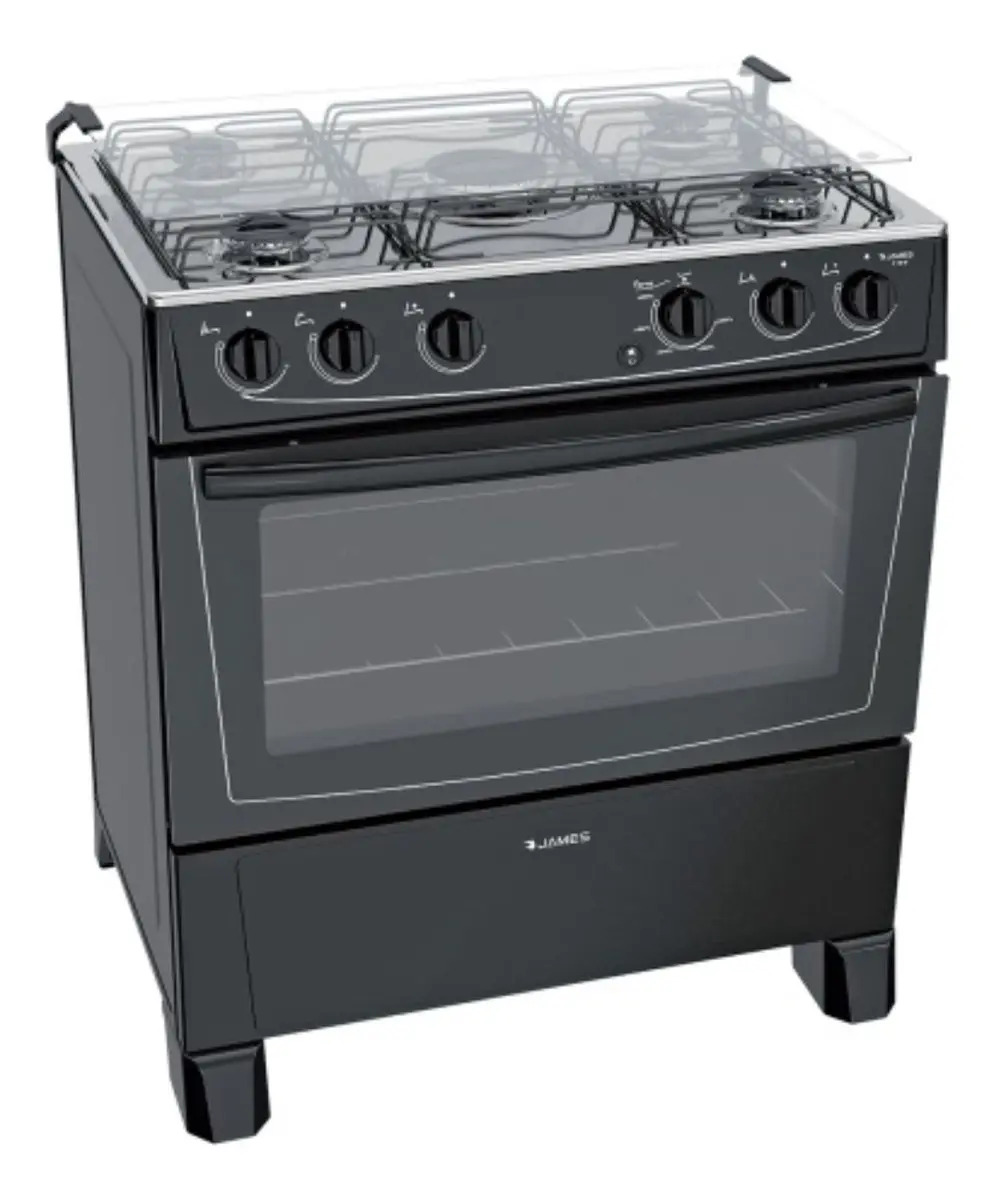 Cocina James 5 Hornallas Negra Mod C 150 B
