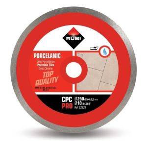 Disco De Corte Continuo 250mm Rubi Cpc Pro Para Porcelanato Rojo