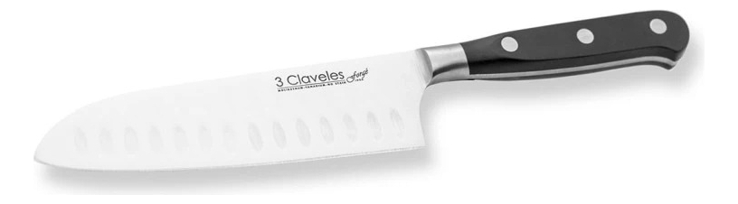Cuchillo Santoku 3 Claveles Forge 17cm Acero Inoxidable Alveolado - Imagen 5