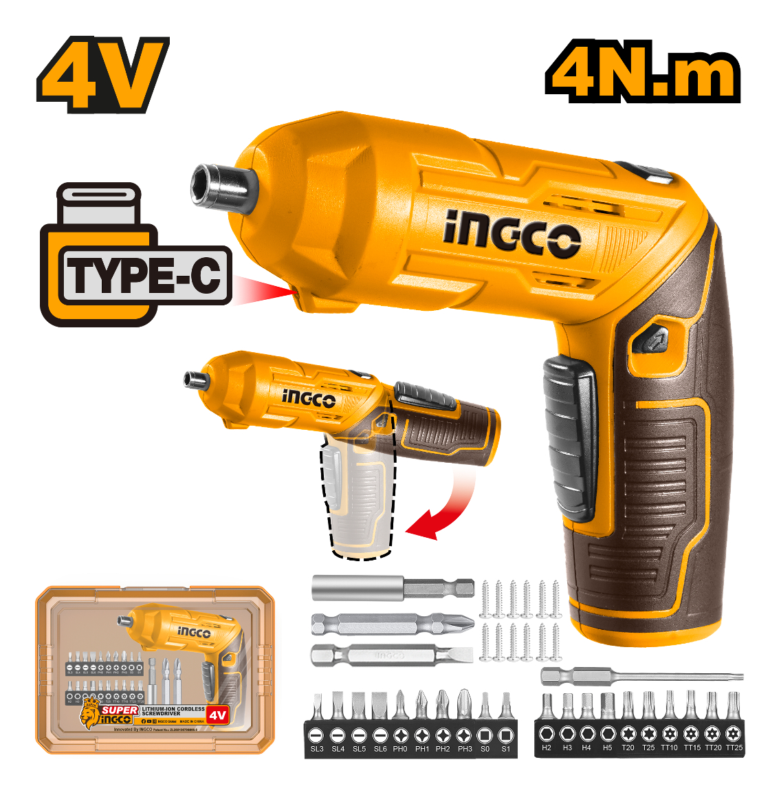 Atornillador A Bateria Flexible 4v 4nm Bateria Carg Tipo C C - Imagen 3