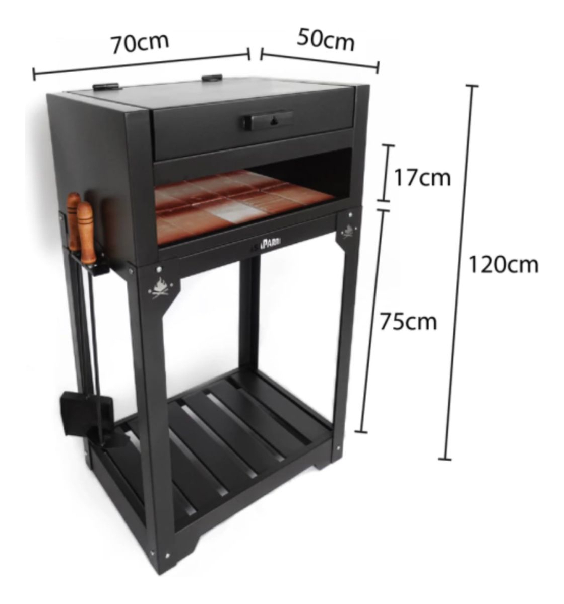 Balconera Parrillero Parrilla Con Ruedas Y Funda Asaparri - Imagen 2