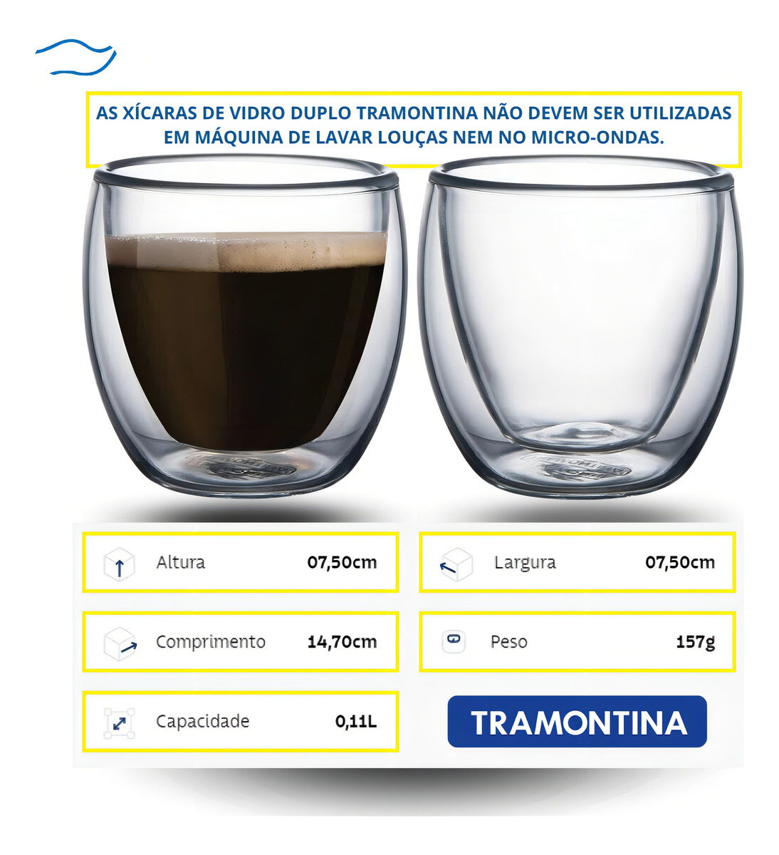 Juego De Tazas De Café Tramontina De 2 Piezas - 110 Ml - Imagen 3