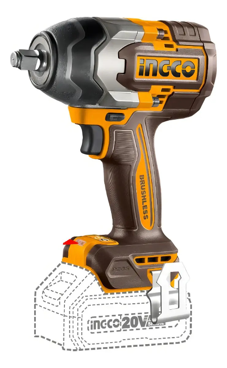 Llave De Impacto 850nm 20v P20s C 2bat+carg+valija Color Naranja Claro Frecuencia 50hz/60hz - Imagen 3