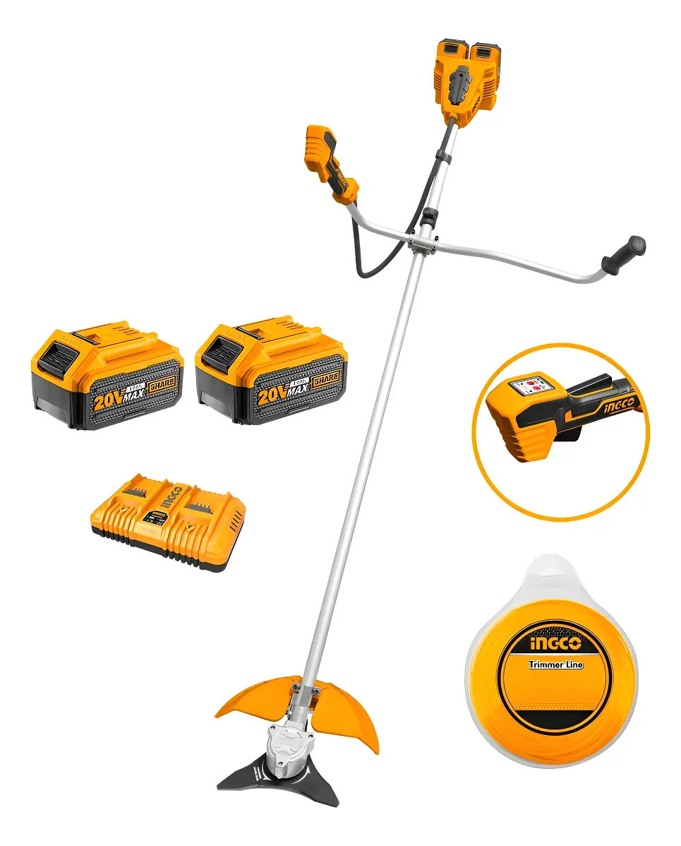Desmalezadora 20v 2 Baterias 4ah Carg Ingco Cstli202522 * *
