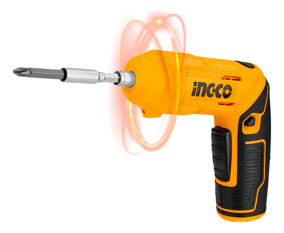 Atornillador Inalámbrico Ajustable Con Accesorios Ingco Naranja Claro - Imagen 3