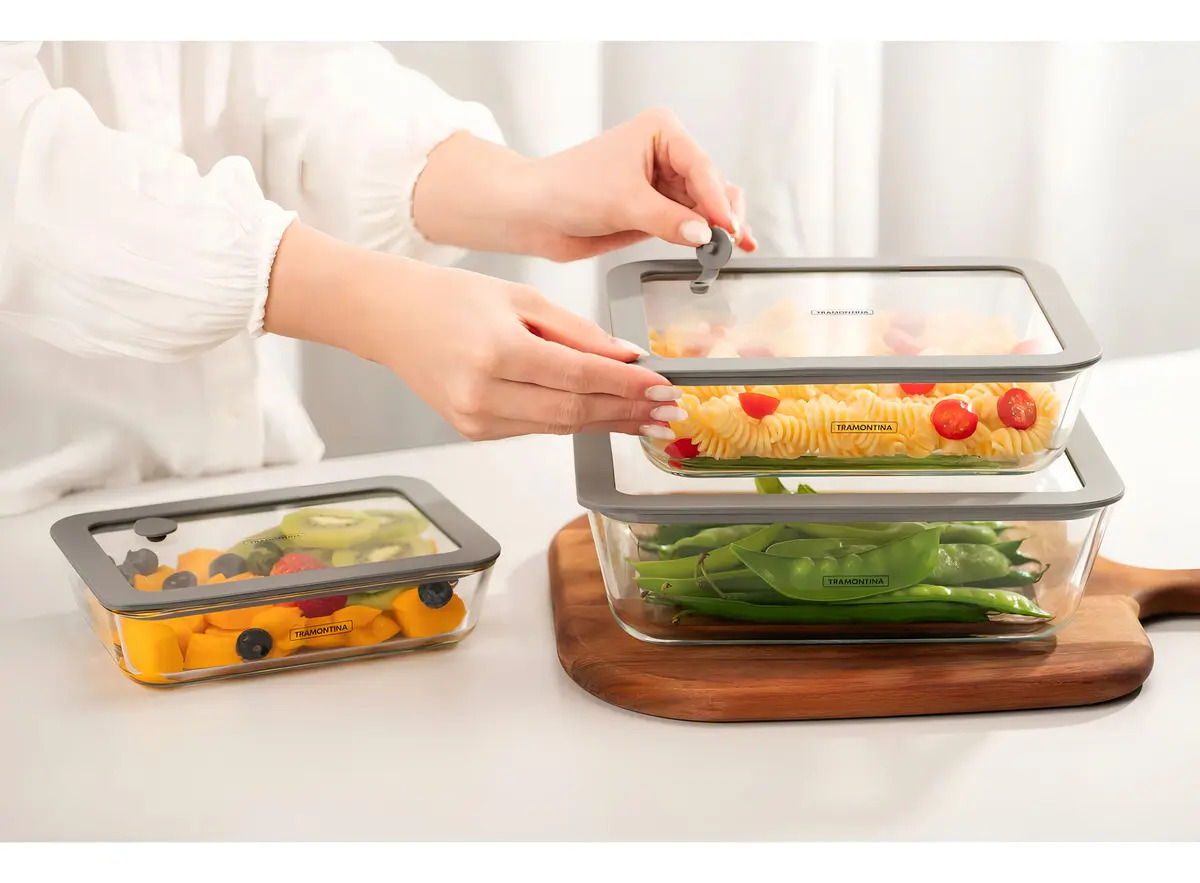 Frascos Hermético Para Alimentos Tramontina Vittra X3 - Imagen 5