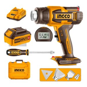 Pistola De Calor 20v Con Bateria Cargador Valija Accesorios