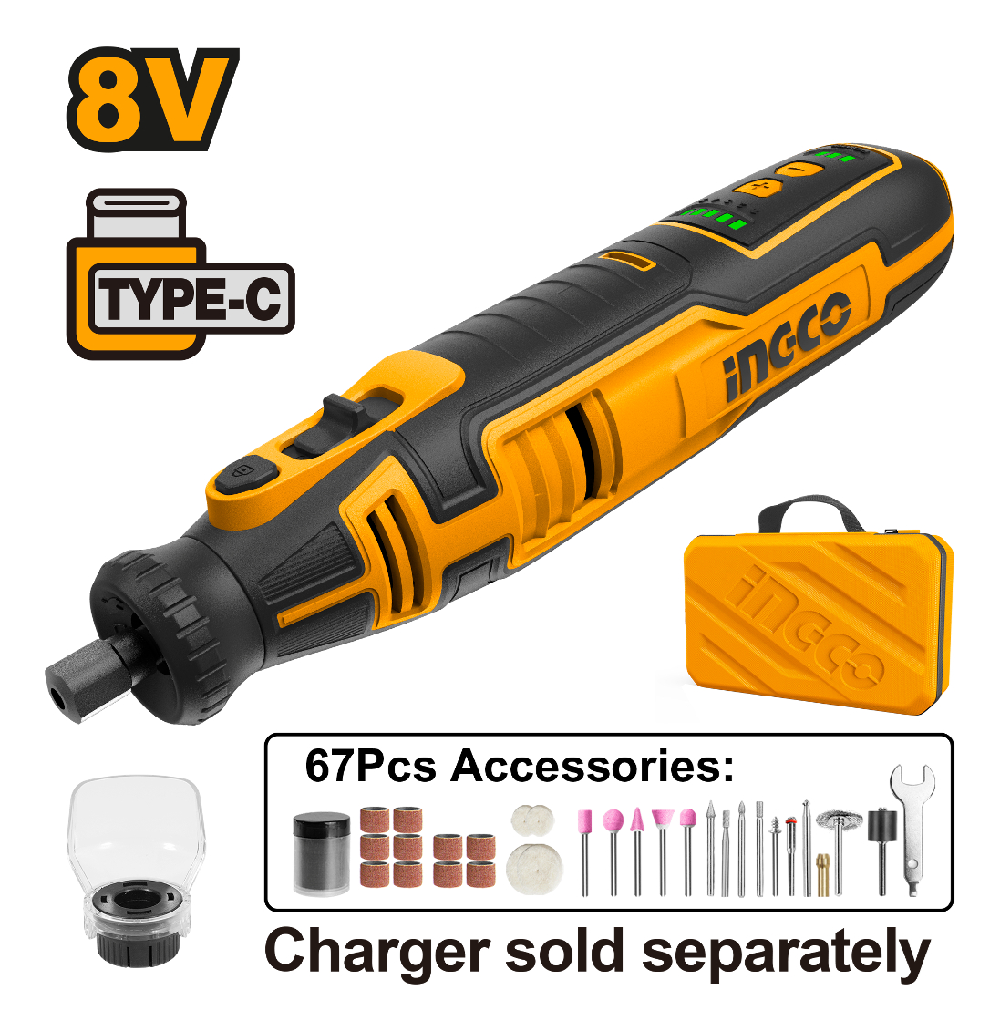 Mini Torno A Bateria 8v Tipo C Con Valija+ Accesorios - Imagen 3