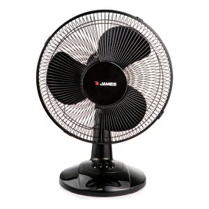Ventilador De Mesa James Vmj 12 A Bk Oscilante 40w Ehogar Cantidad De Aspas 3 Estructura Negro Aspas Negro Diámetro 30 Cm Material De Las Aspas Plástico
