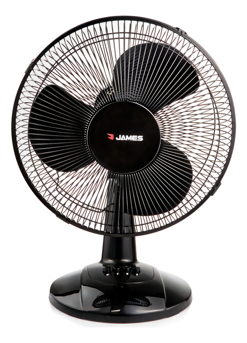 Ventilador De Mesa James Vmj 12 A Bk Oscilante 40w Ehogar Cantidad De Aspas 3 Estructura Negro Aspas Negro Diámetro 30 Cm Material De Las Aspas Plástico