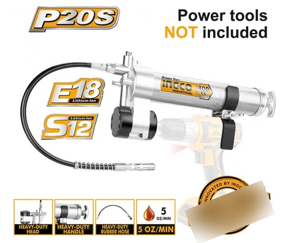 Pistola Engrasadora Para Taladros 400cc Ingco - Imagen 2