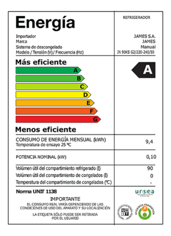 Frigobar James 102 Lts Con Congelador Jn-90ks Silver - Imagen 2
