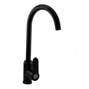Monocomando Mesada Para Cocina Pico Alto Negro Kirkor