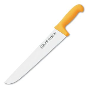 Cuchillo Profesional 3 Claveles Carnicero Angosto 30cm Acero Color Amarillo Ref1388