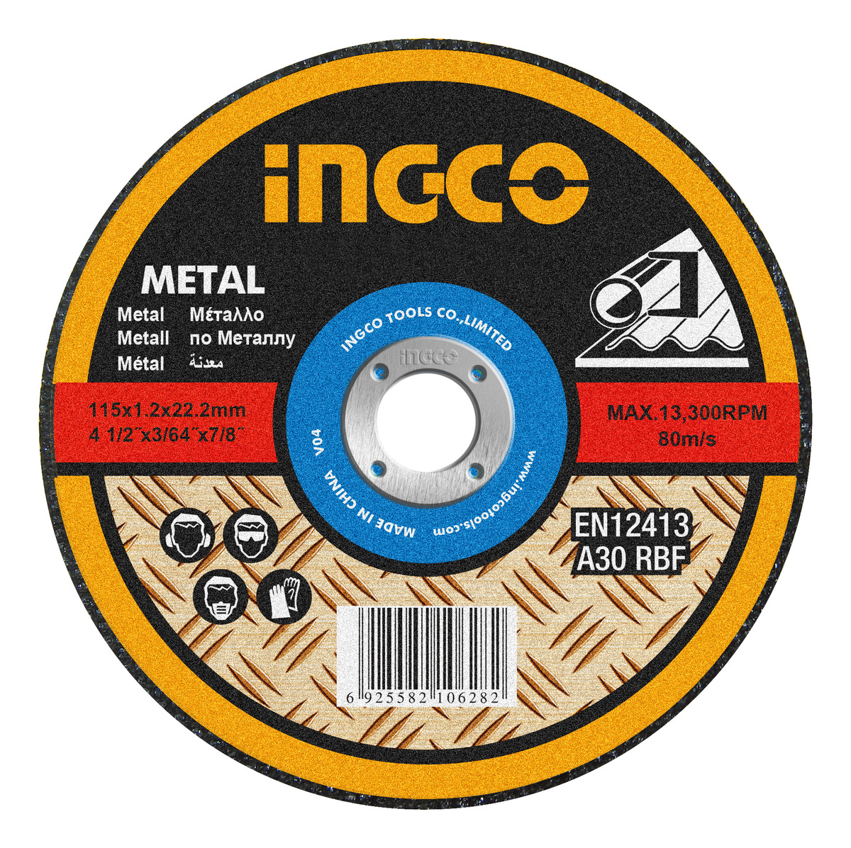Ff Disco De Corte 14'' Sensitiva Ingco Para Metal Mcd303551 Gris