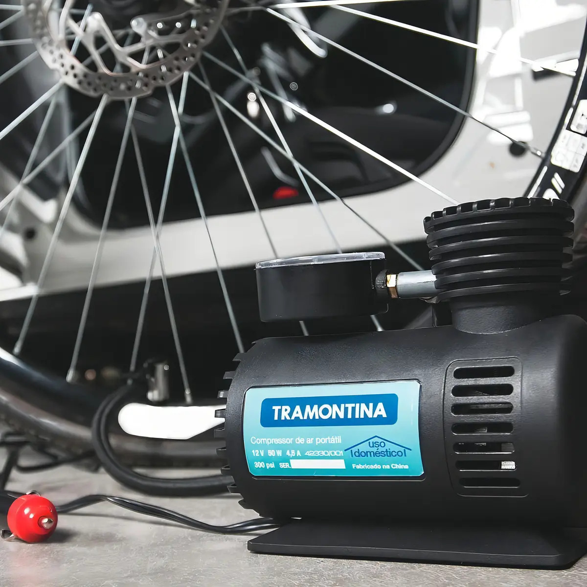 Mini Compresor De Aire Eléctrico Portátil Tramontina 42330/001 50w Negro - Imagen 6