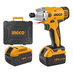 Llave De Impacto A Bateria 1bat + Valija Ingco Color Amarillo