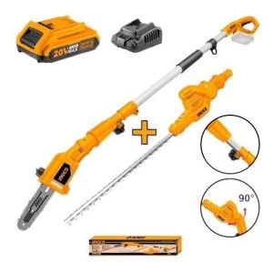 Cortacercos + Motosierra De Altura Ingco Cpts201681 Color Anaranjado