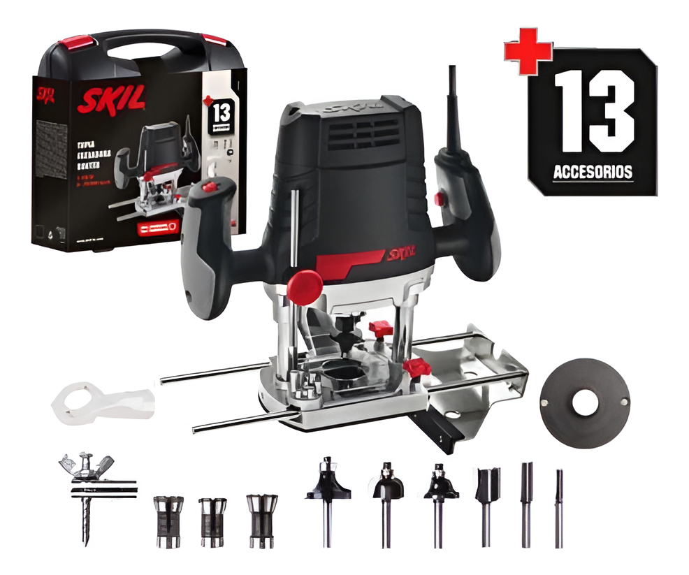 Fresadora Router 1/4 1100w 28000rpm Maletín Acces. Skil 1831 - Imagen 3