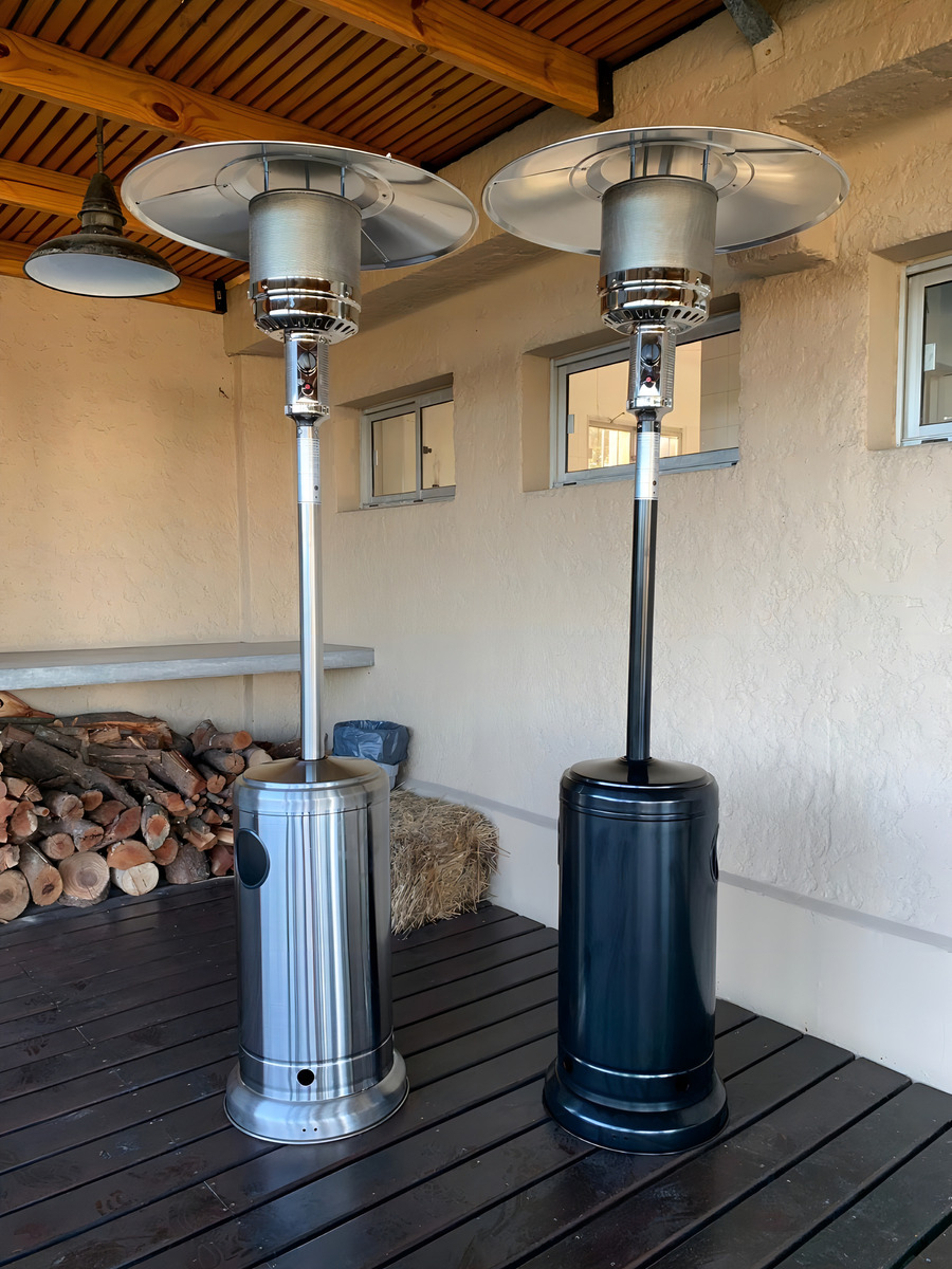 Estufa Hongo Gas Exterior Well Life Negro Con Ruedas Y Válvula Seguridad - Imagen 2