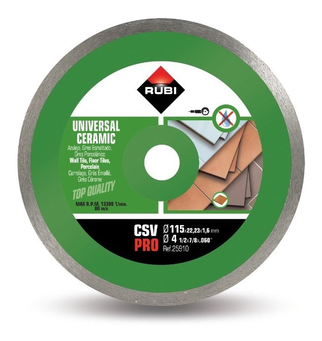 Disco Diamante Csv 115 Mm 4.5' Pro 25910 Rubi Uso General