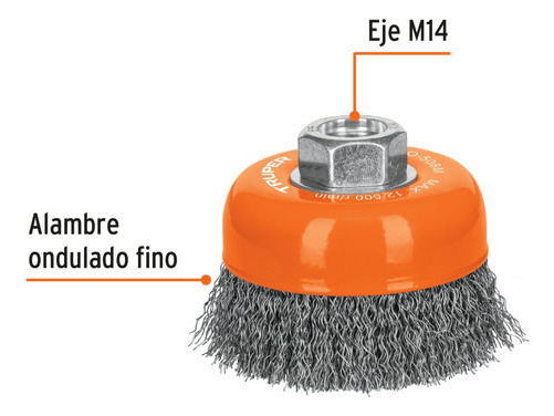Grata Copa Ondulada Truper 75mm Calibre 0.3 Mm Esmeril 4 1/2 - Imagen 2